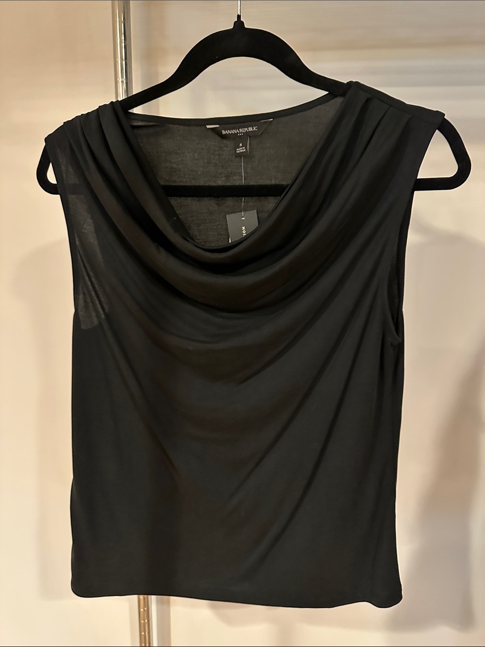 Banana Republic Factory Black Draped Cowl Neck Sleeveless Camisole